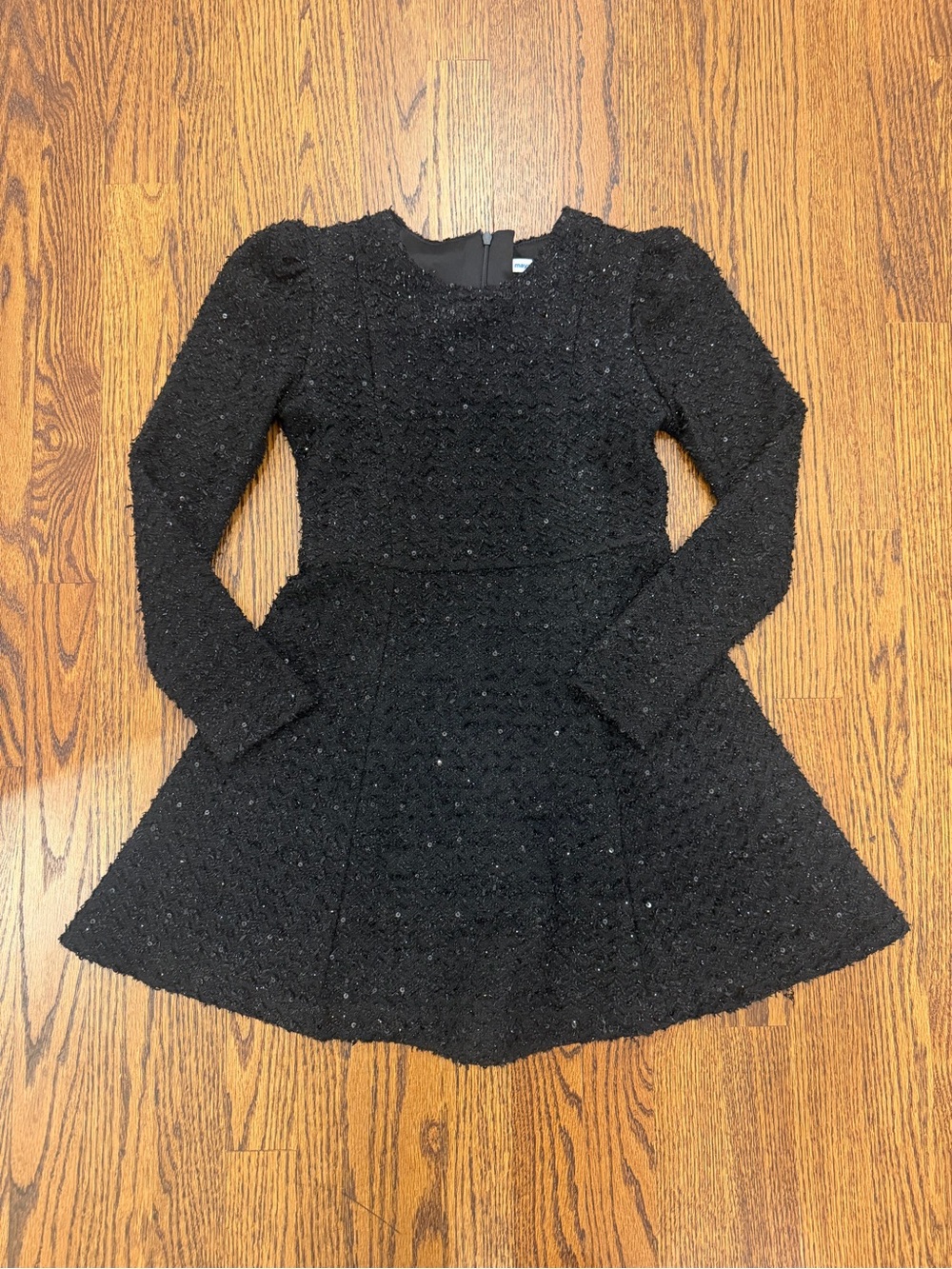 Mayoral Black Textured Long-Sleeve Fit & Flare Dress